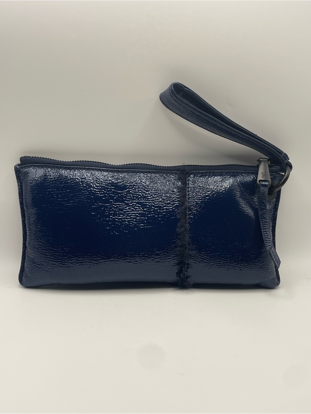 Hobo Patent Vida Deep Indigo Wristlet Clutch